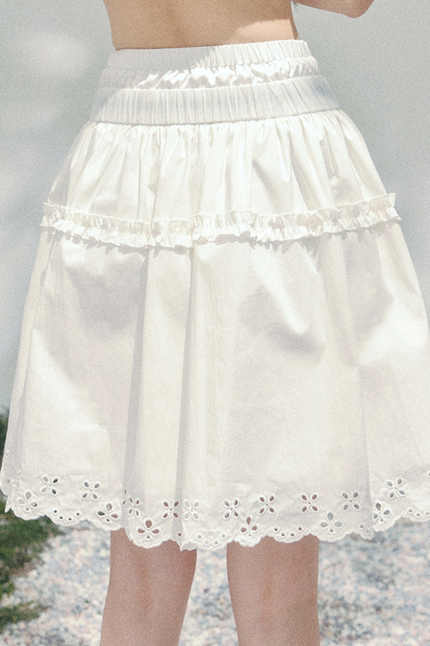 Lace Sweet Tiered Puffy Skirt