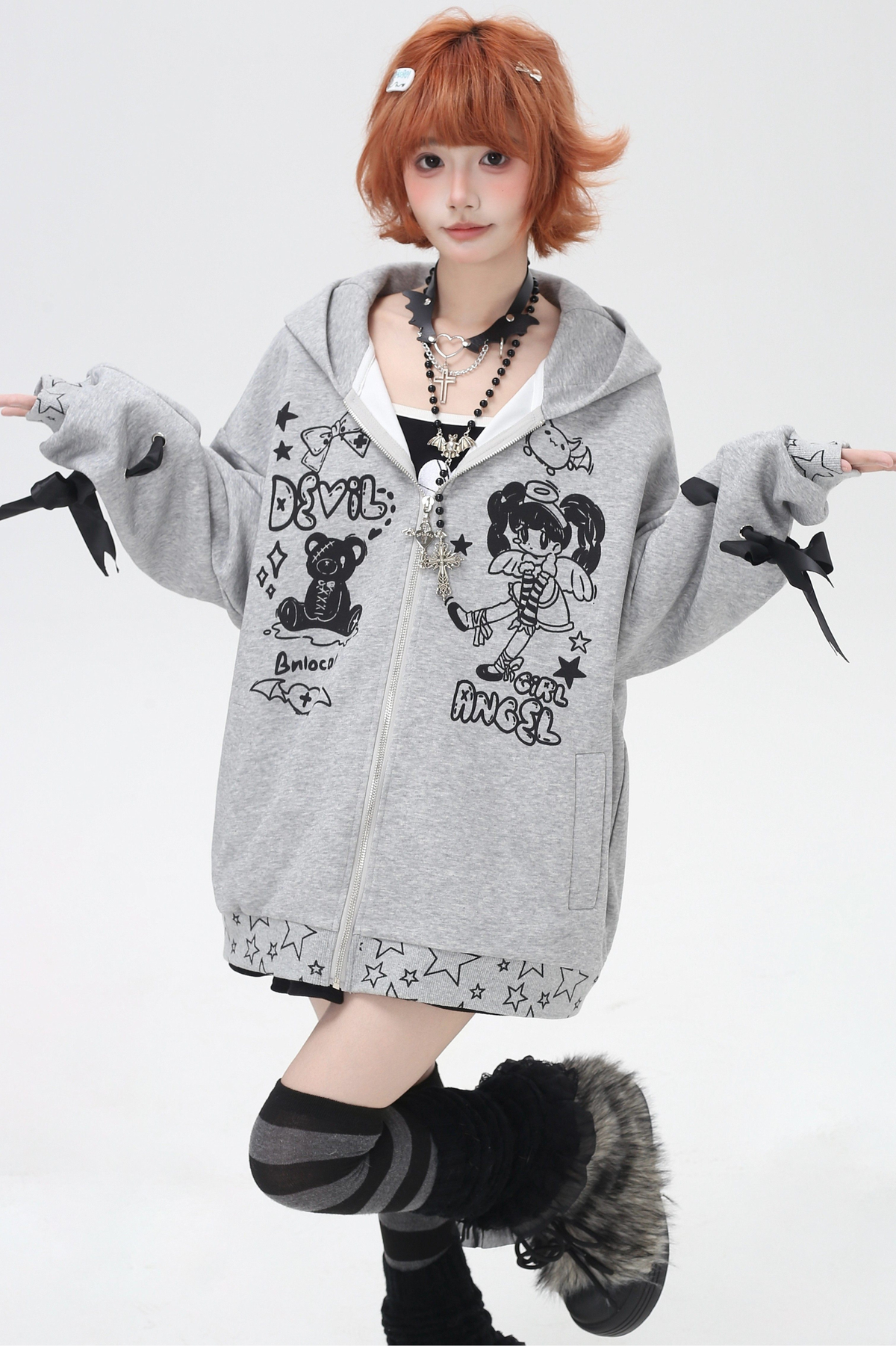 Devil Girl 3D Wings Hooded Jacket