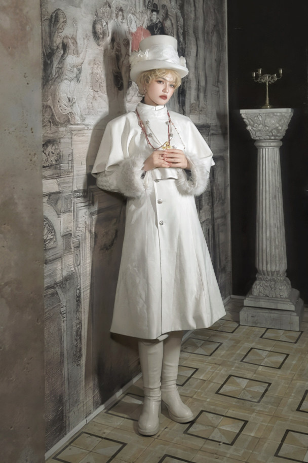 Gothic Lolita Coat + Cape + Cross Collar
