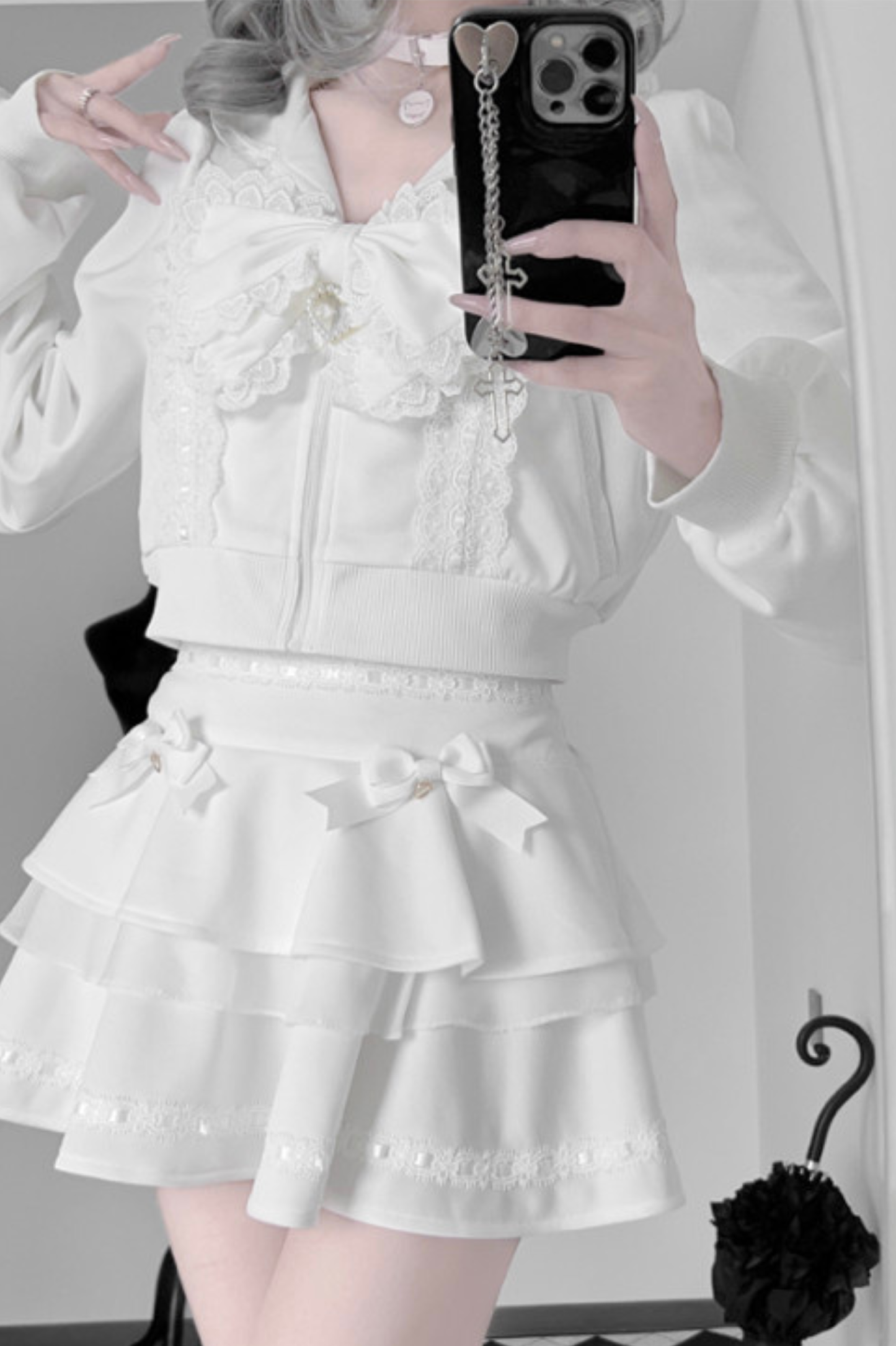 Black and White Sportswear Skirt