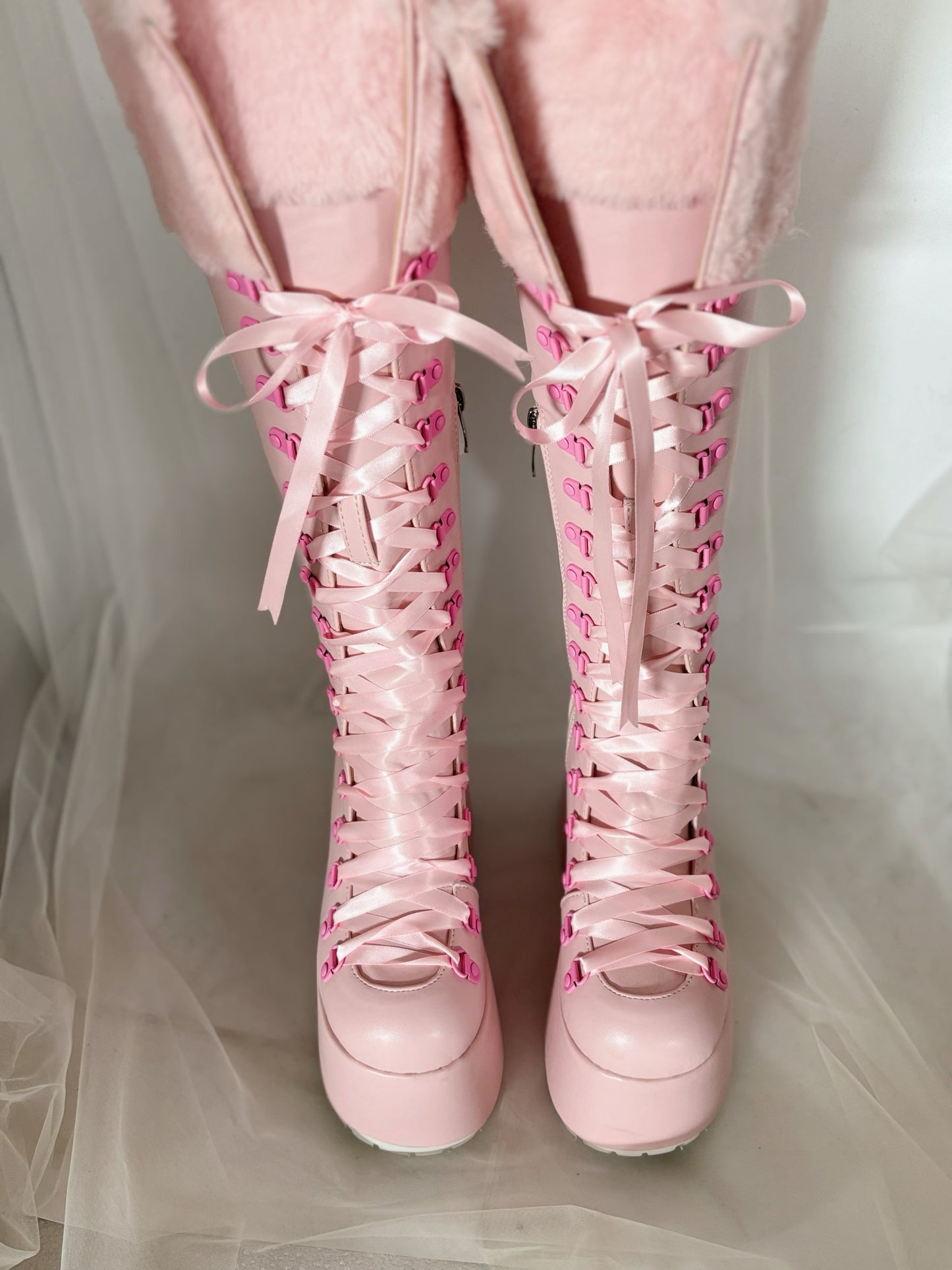 fur trim winter coquette boots