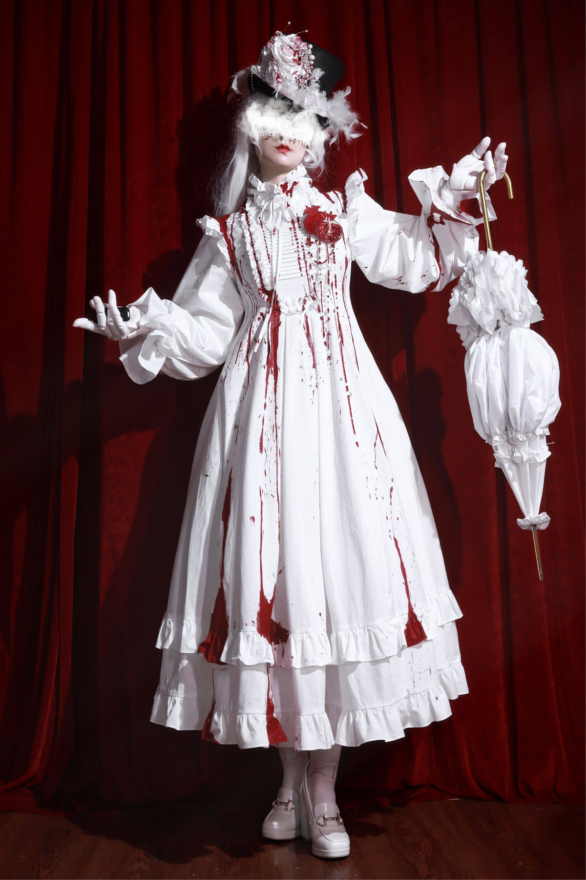 Pure Blood Lolita Dress + Headband + Brooch + Hat