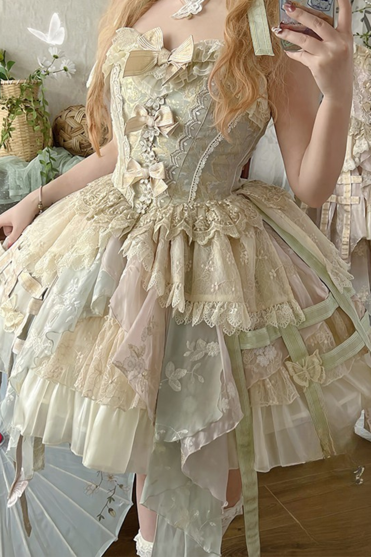 Gorgeous Butterfly Asymmetrical Lolita Dress + Accessories