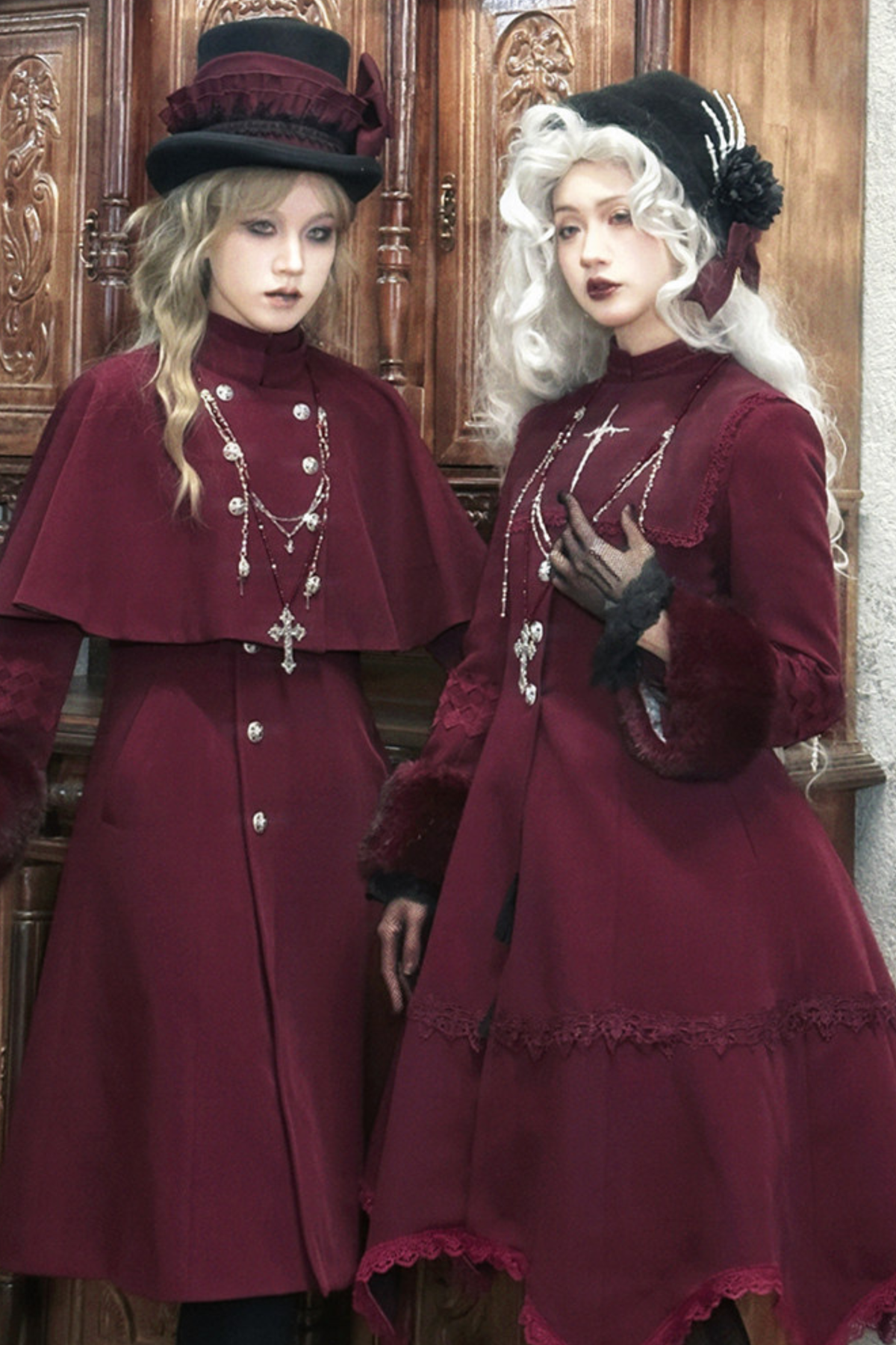 Gothic Lolita Coat + Cape + Cross Collar