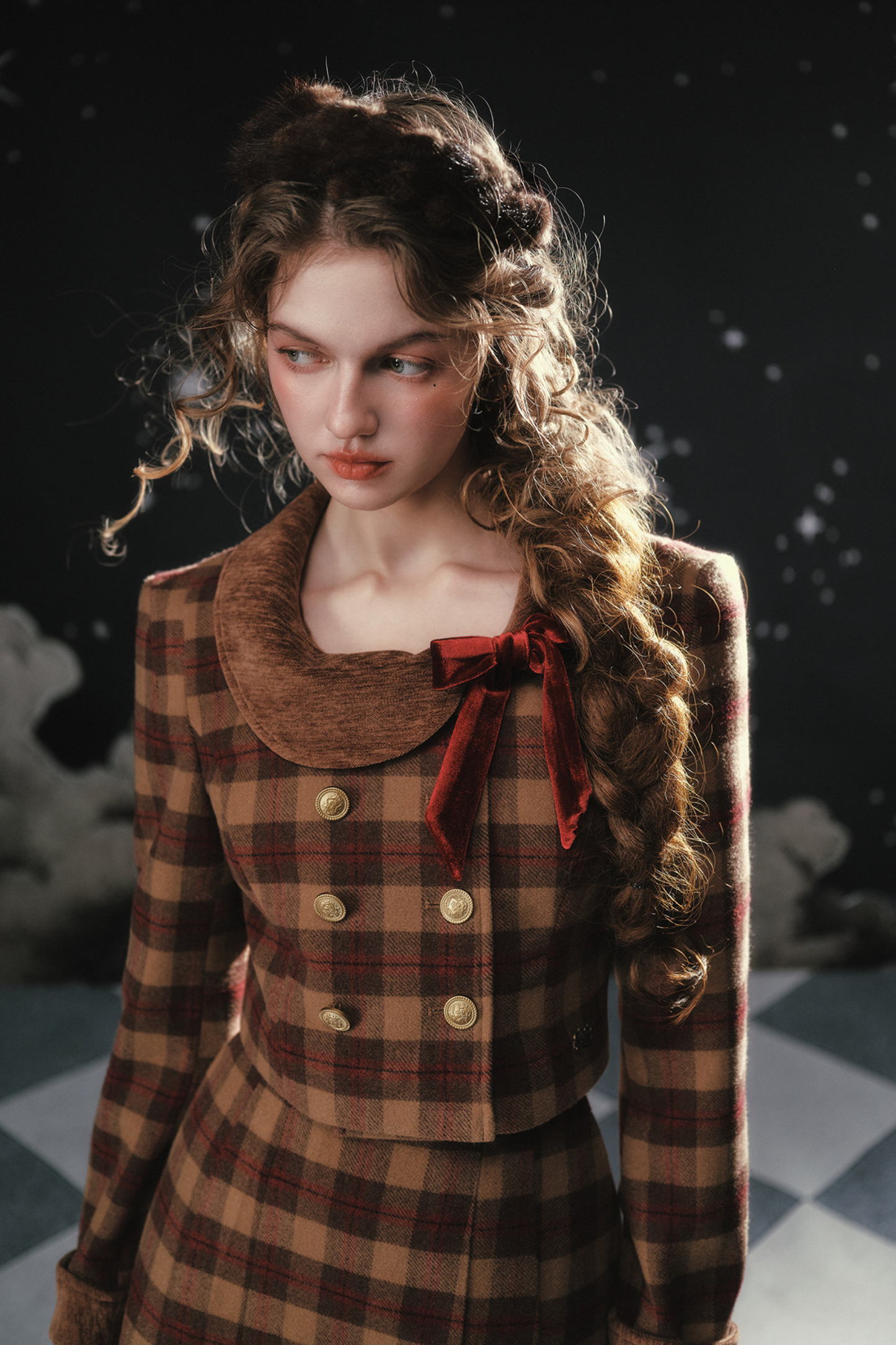 French British College Maillard Check Jacket + Skirt