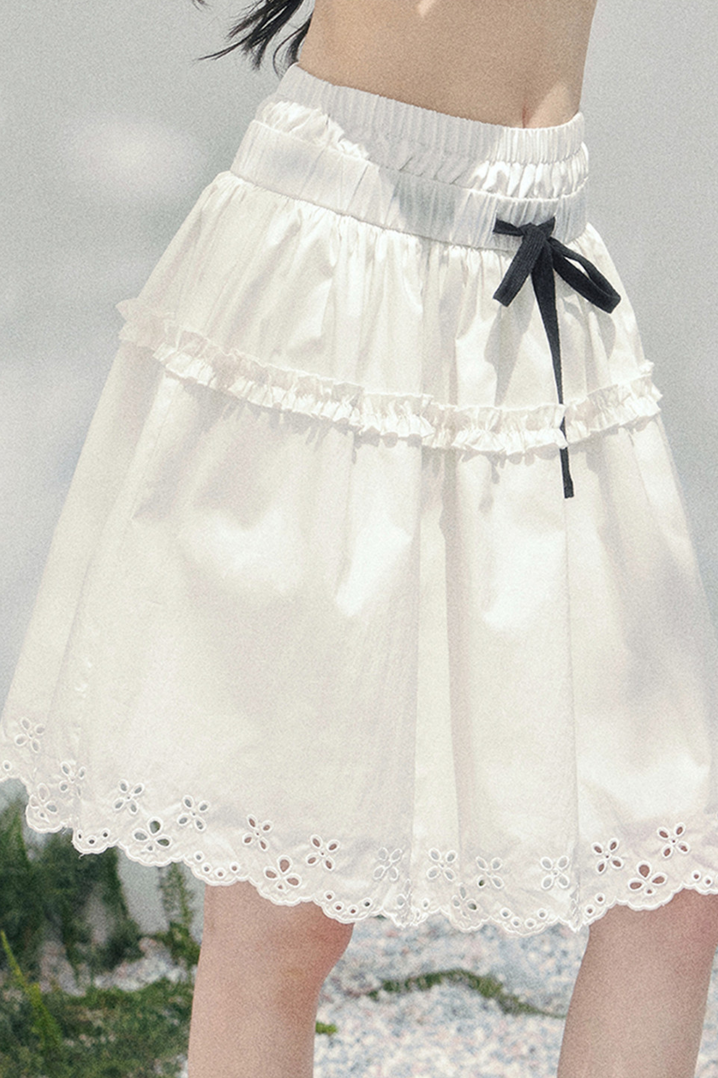 Lace Sweet Tiered Puffy Skirt