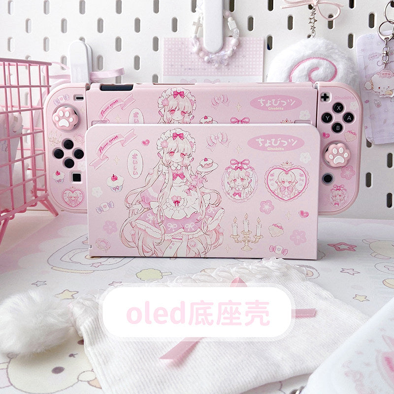 Cute pink switch oled protective case