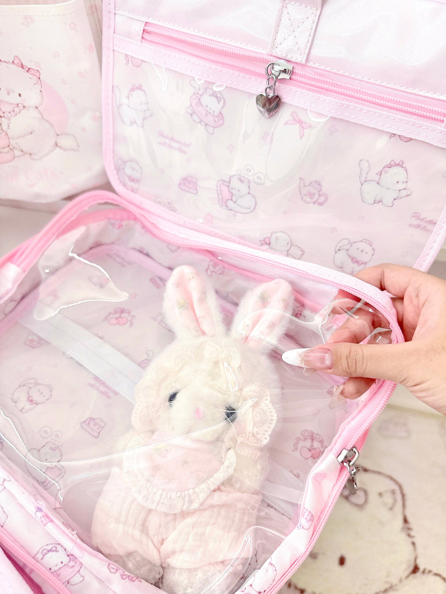 kawaii cat toiletry bag