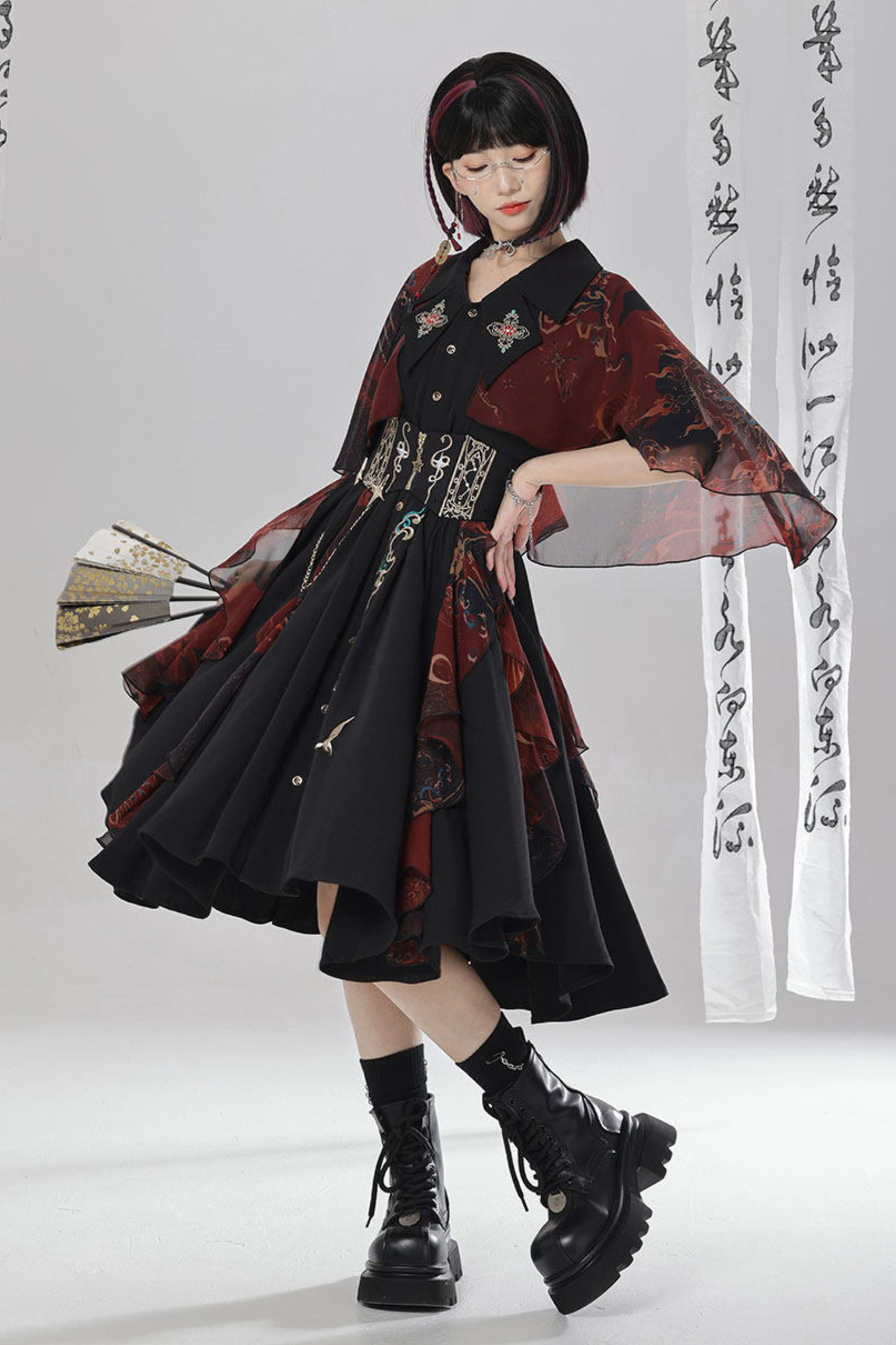 Chinese Embroidery Dress + Belt + Girdle