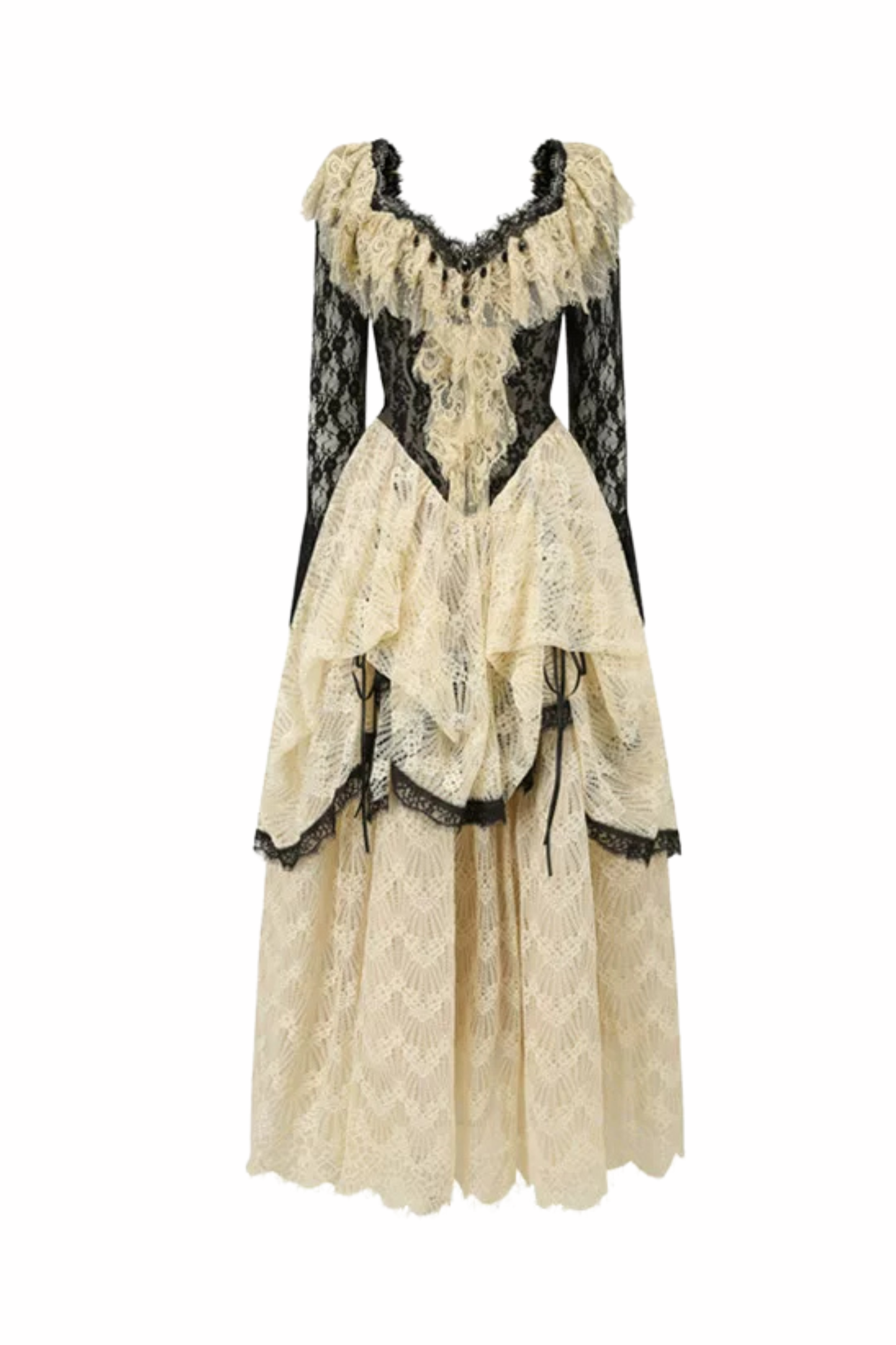 Lace Maid Retro Waist French Dress