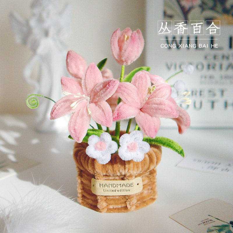 Twisting stick potted flower basket ornaments diy material package