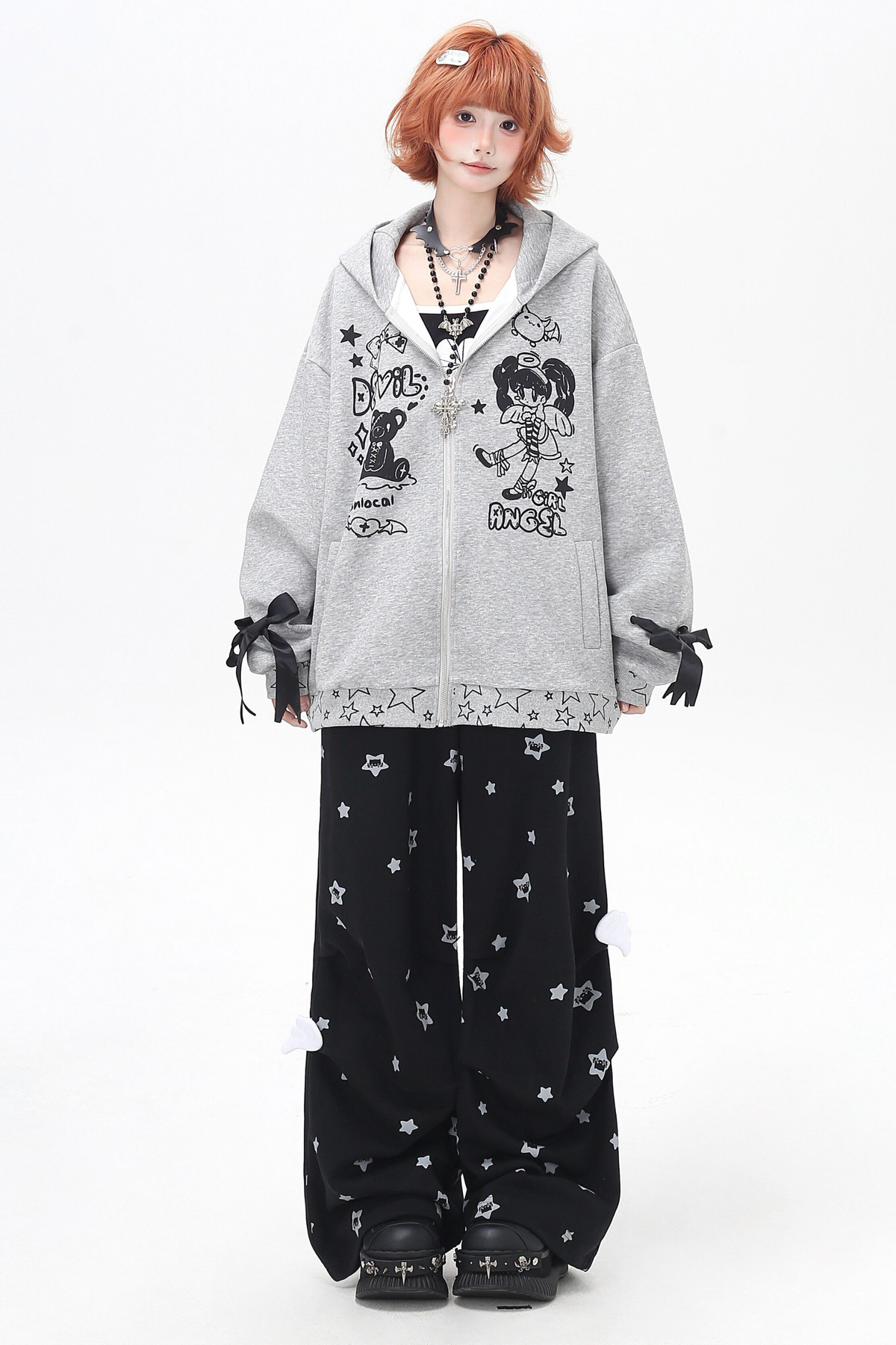 Star Print House Loose Casual Straight Sweatpants