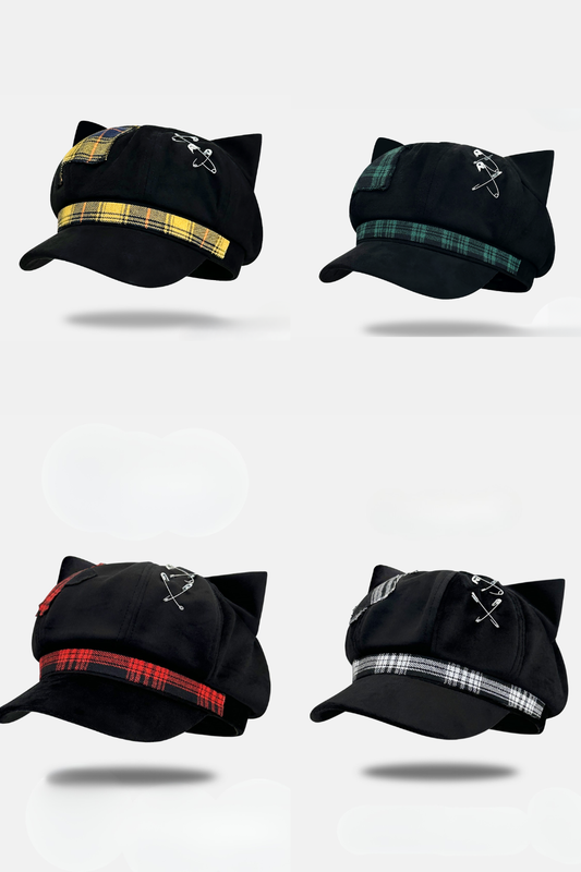 Cat Ear Subculture Check Hat