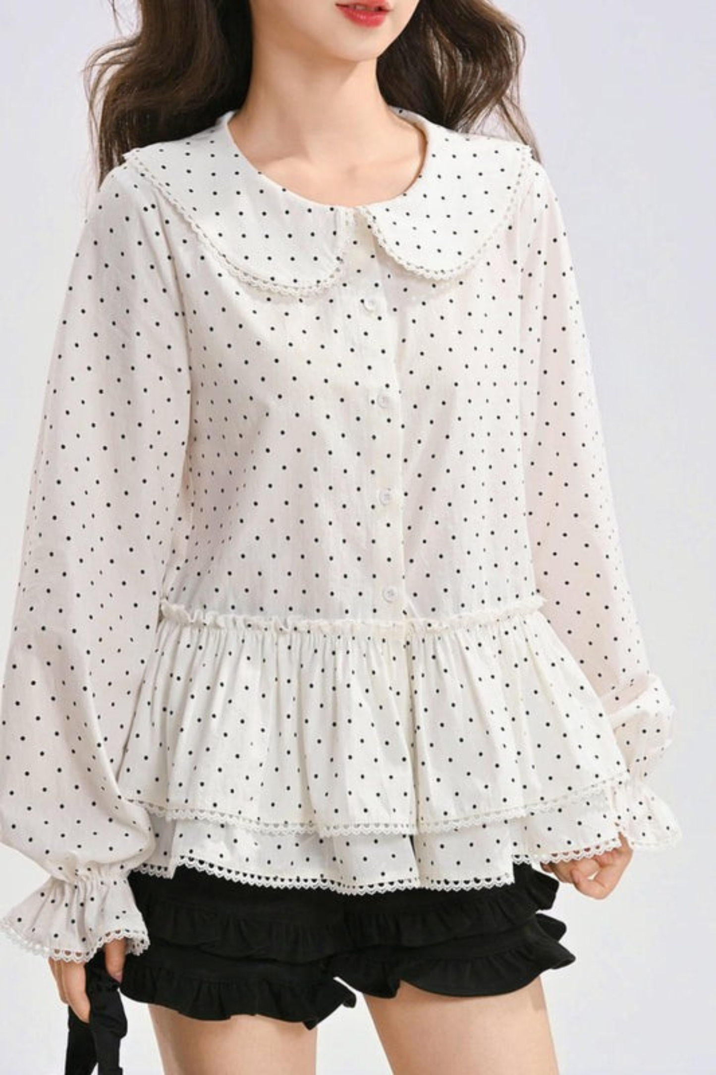 Pure Cotton Polka Dot Blouse