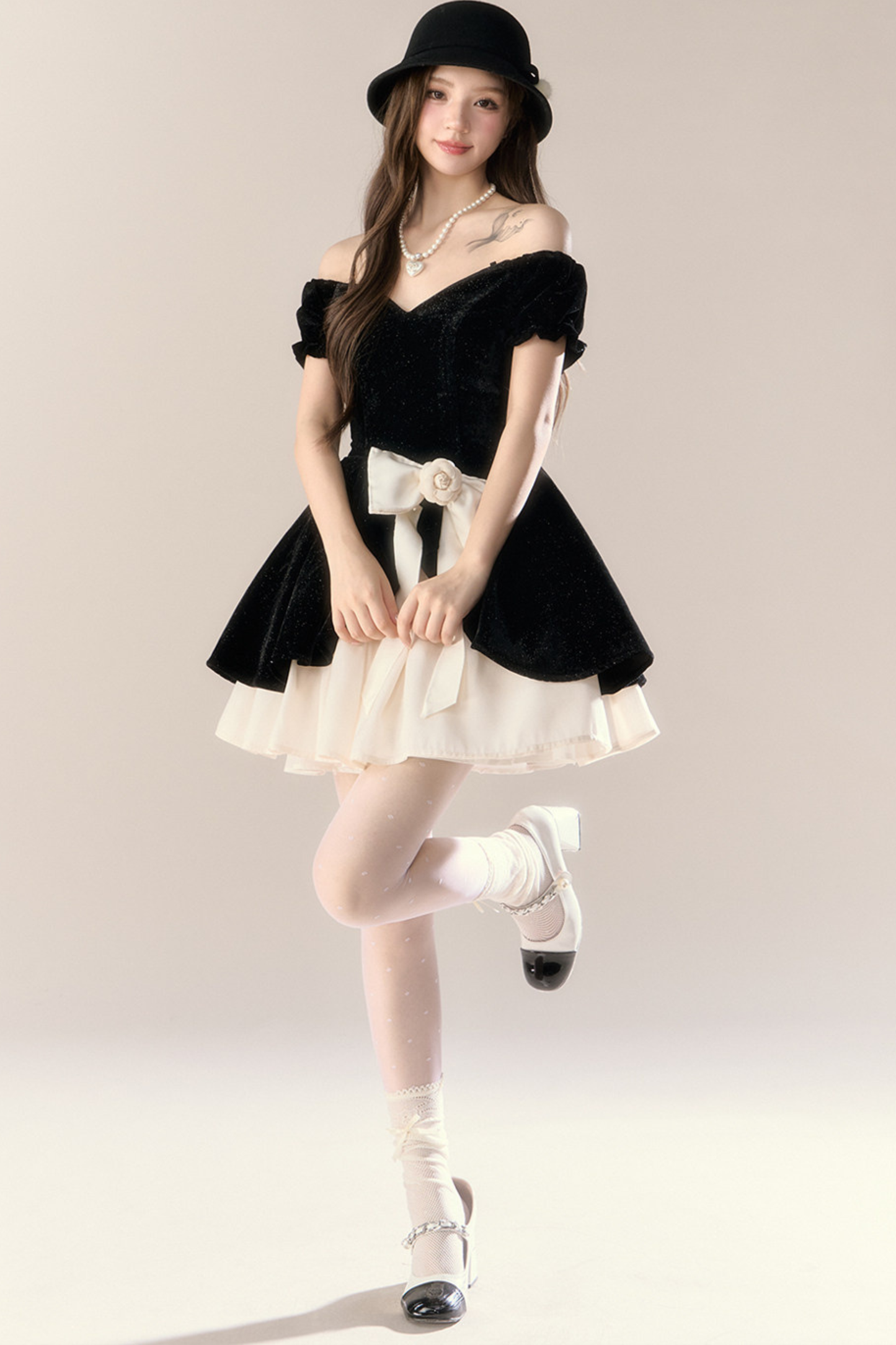 Velvet Chic Girly French Banquet Dress