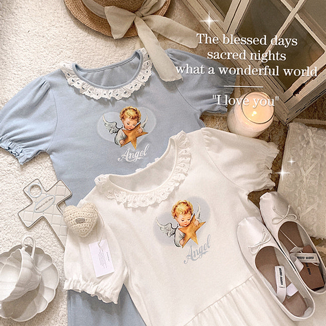 Angel Star Retro Lace Top