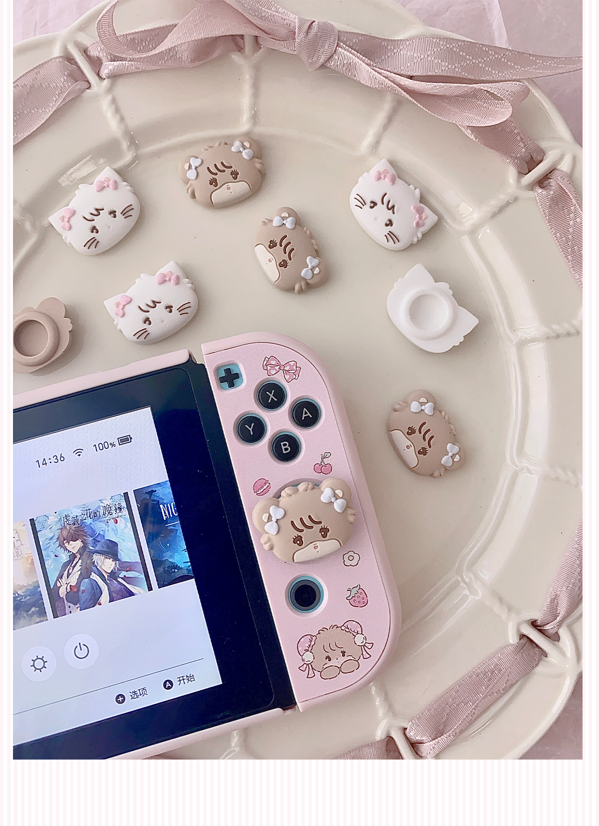 kawaii switch rocker cap silicone handle key cap