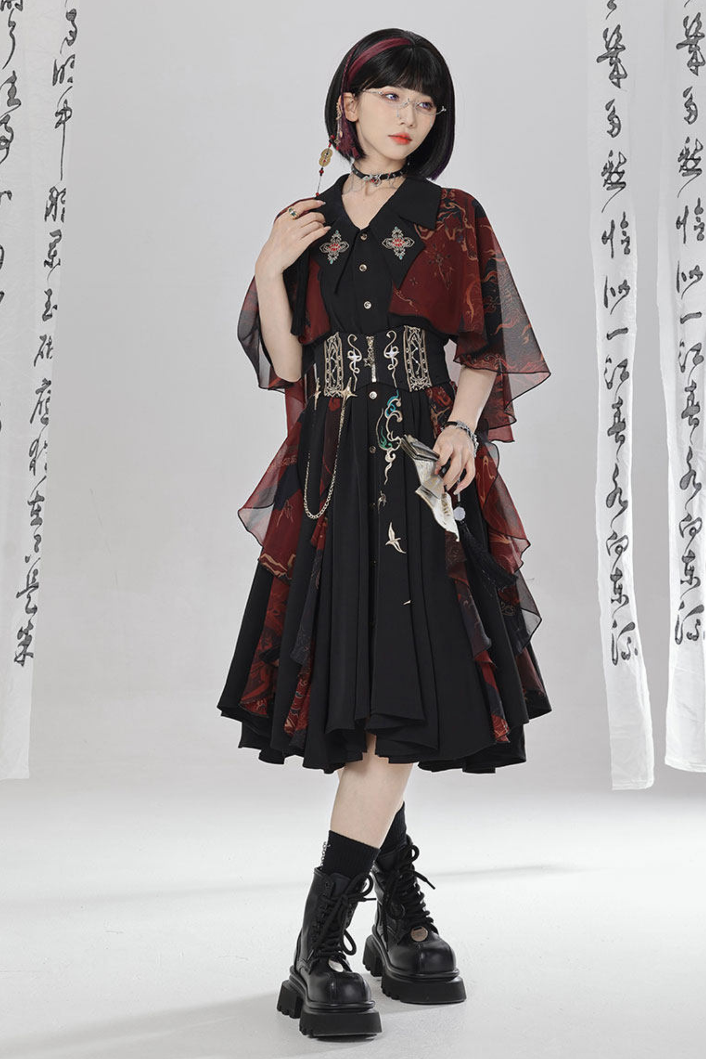 Chinese Embroidery Dress + Belt + Girdle