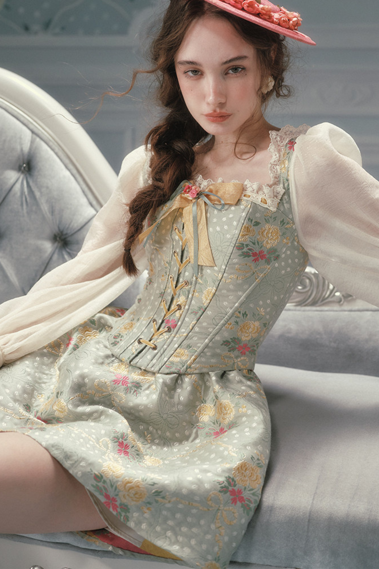 Lace Retro Fishbone Dress