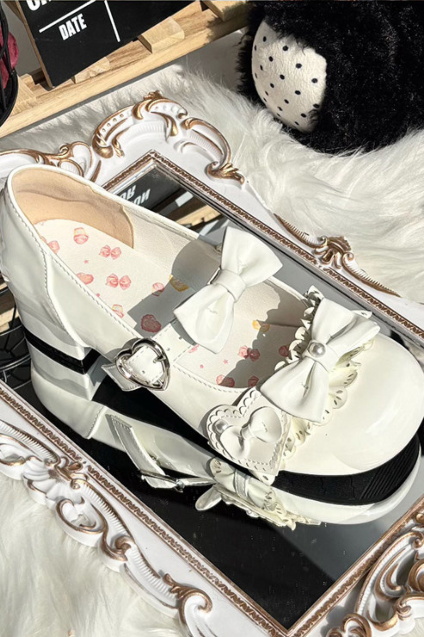Ribbon Mousse Cake Round Toe Lolita Shoes