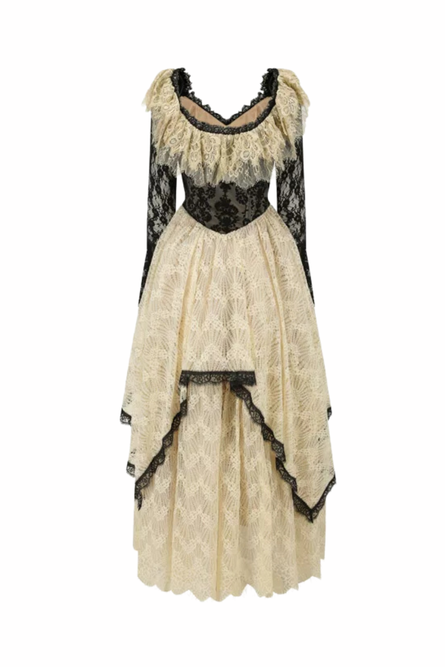 Lace Maid Retro Waist French Dress