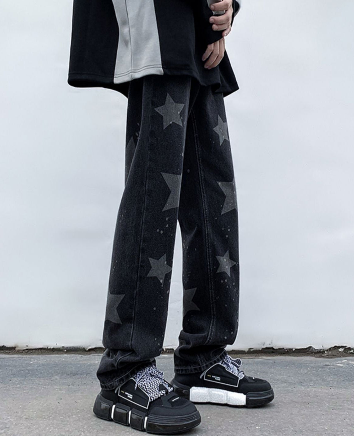 Grunge Star Street Black Jeans