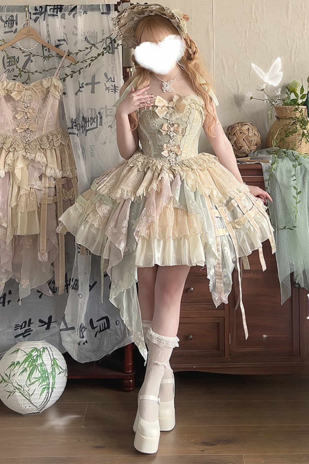 Gorgeous Butterfly Asymmetrical Lolita Dress + Accessories