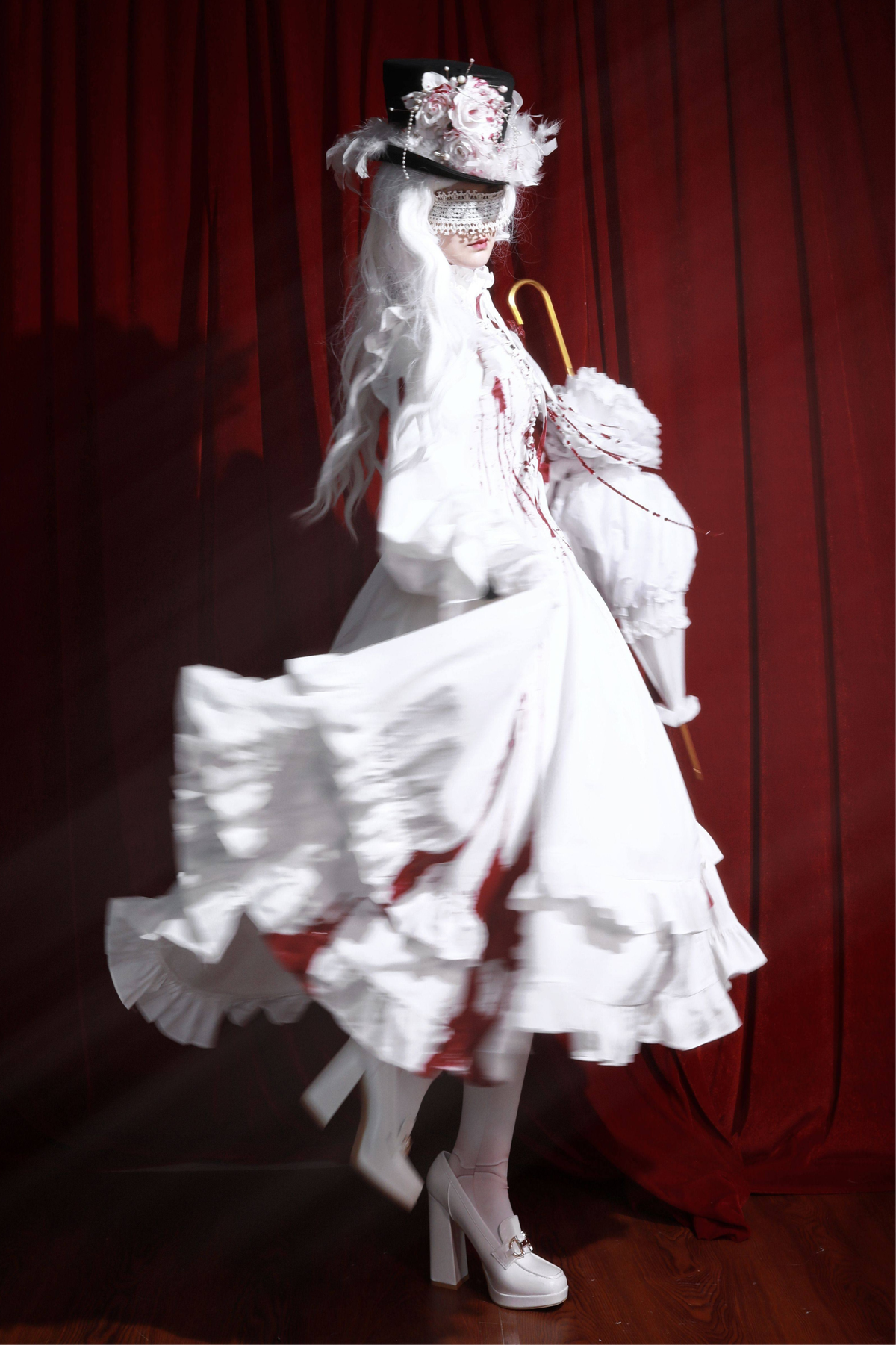 Pure Blood Lolita Dress + Headband + Brooch + Hat