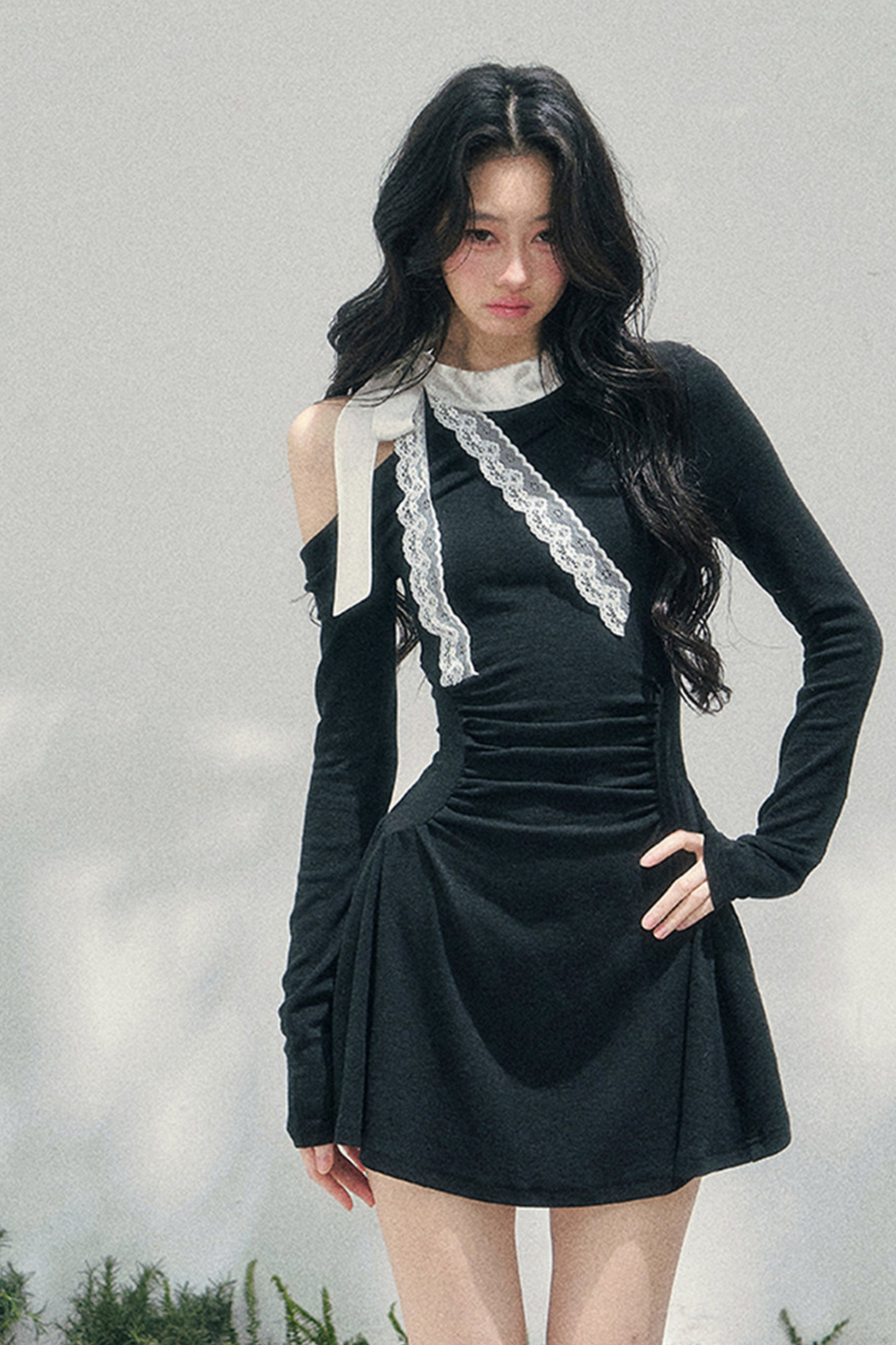 French Lace Off-Shoulder Dress