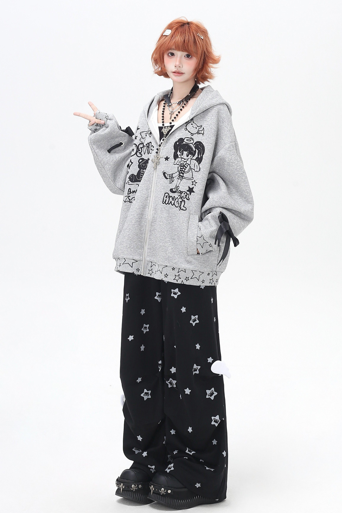 Devil Girl 3D Wings Hooded Jacket