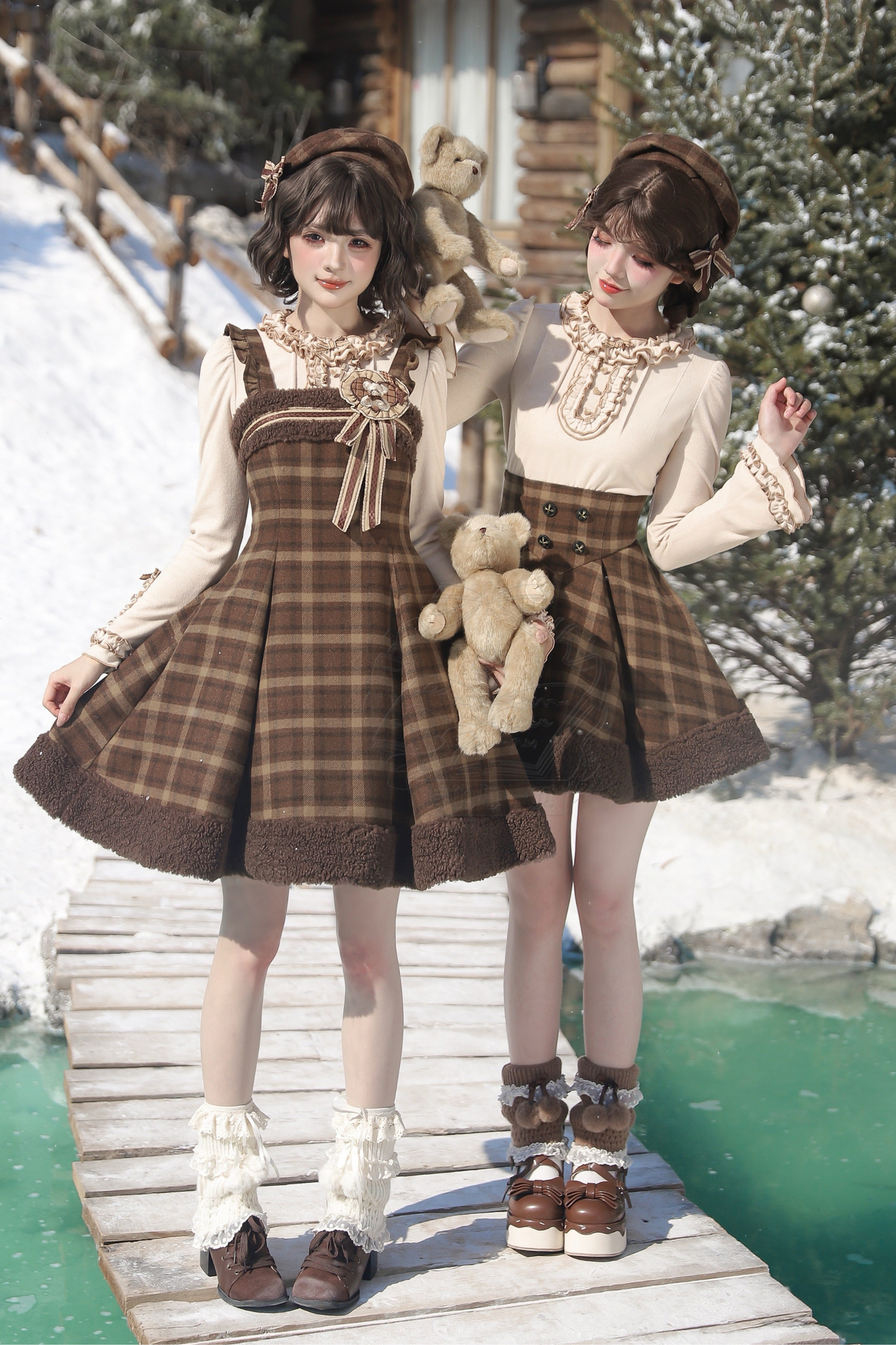【February 28 Reservation Deadline】Doll Check Lolita Cape + Dress + Skirt + Tops