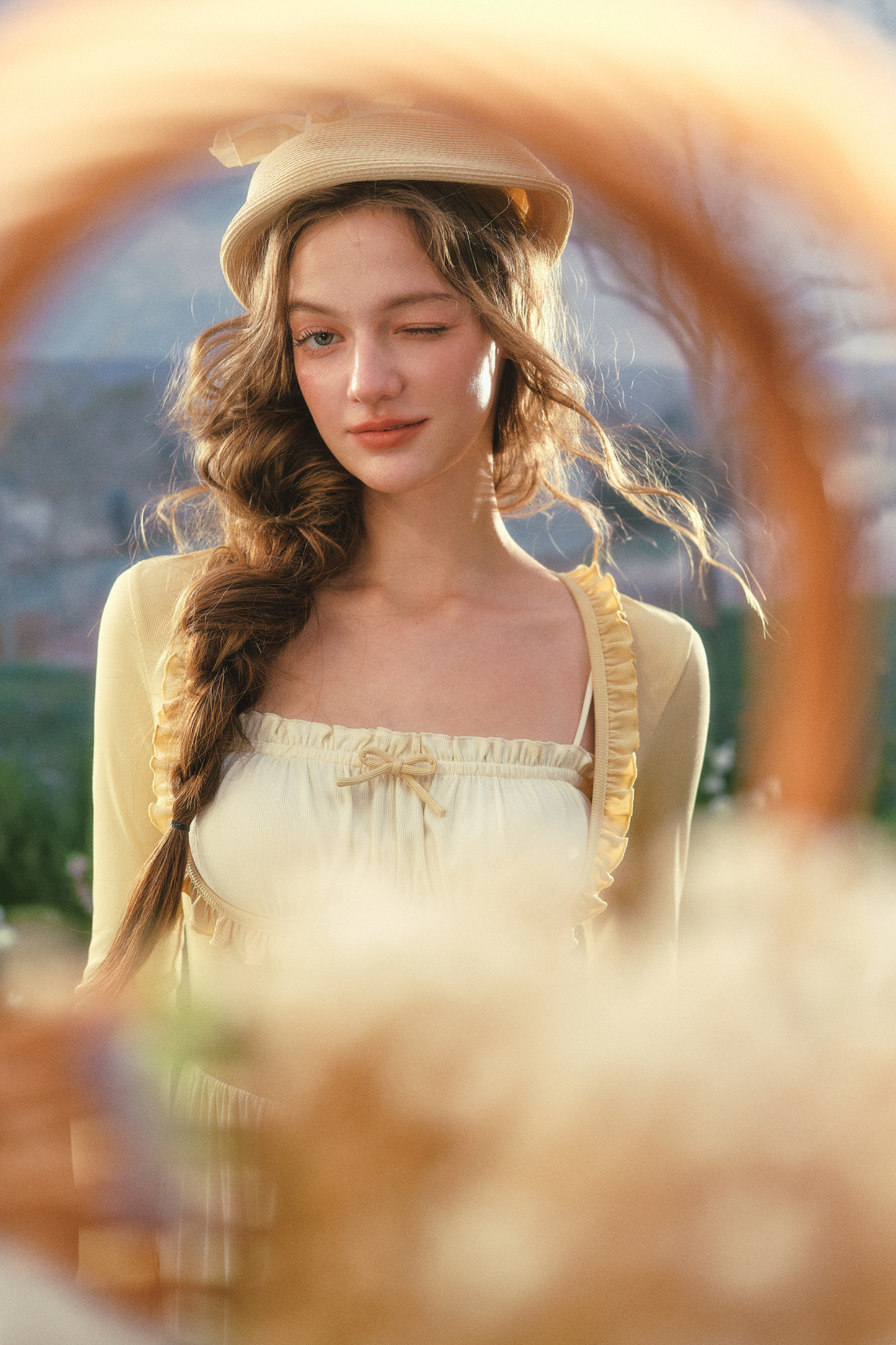 Lace Collar Color Blocking Dress