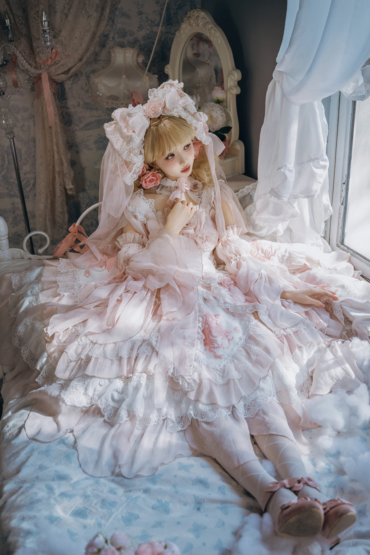 Fairy Princess Lolita Jumper Skirt + Hair Accessories + Sleeves