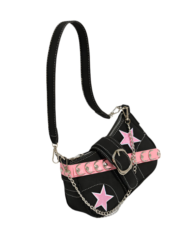 Y2K Pink Stars Belt Armpit Bag