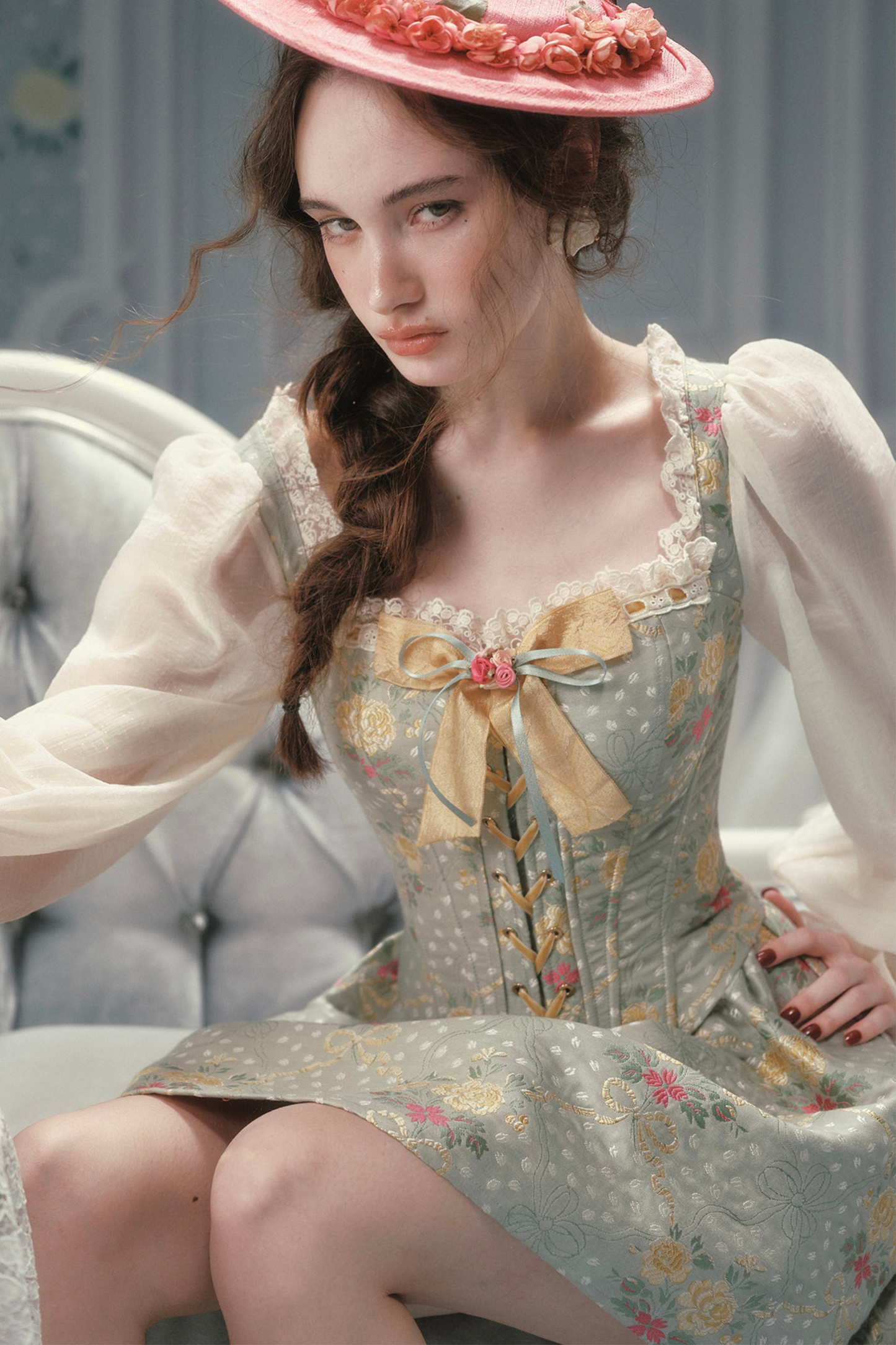 Lace Retro Fishbone Dress