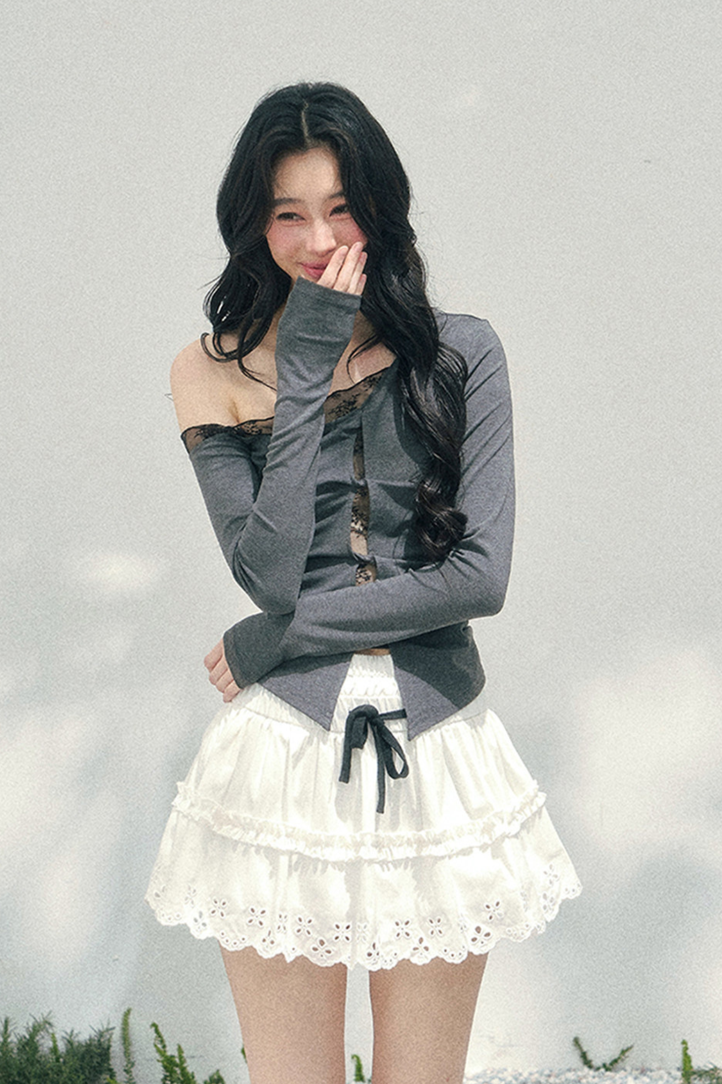 Lace Sweet Tiered Puffy Skirt