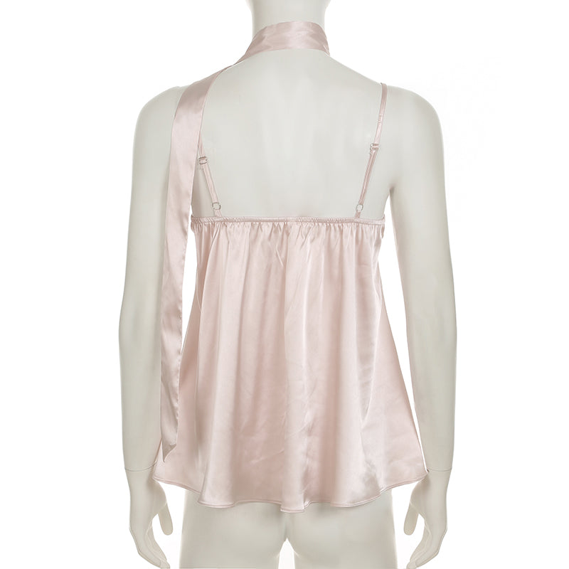 Coquette Pink Satin Tank Top