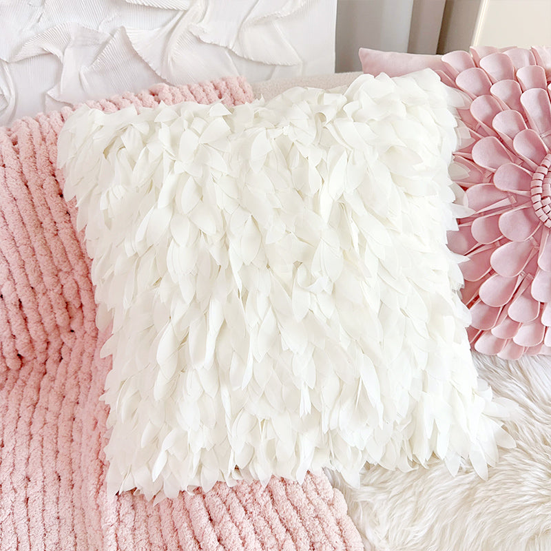 cream style pink flower pillow