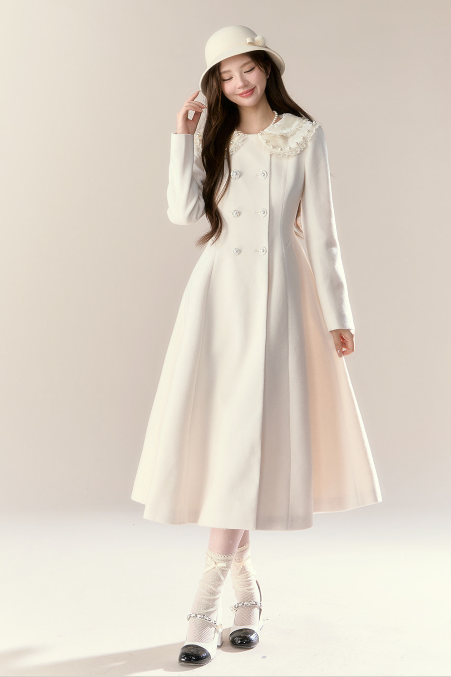 Elegant Sweet Chic French Long Coat