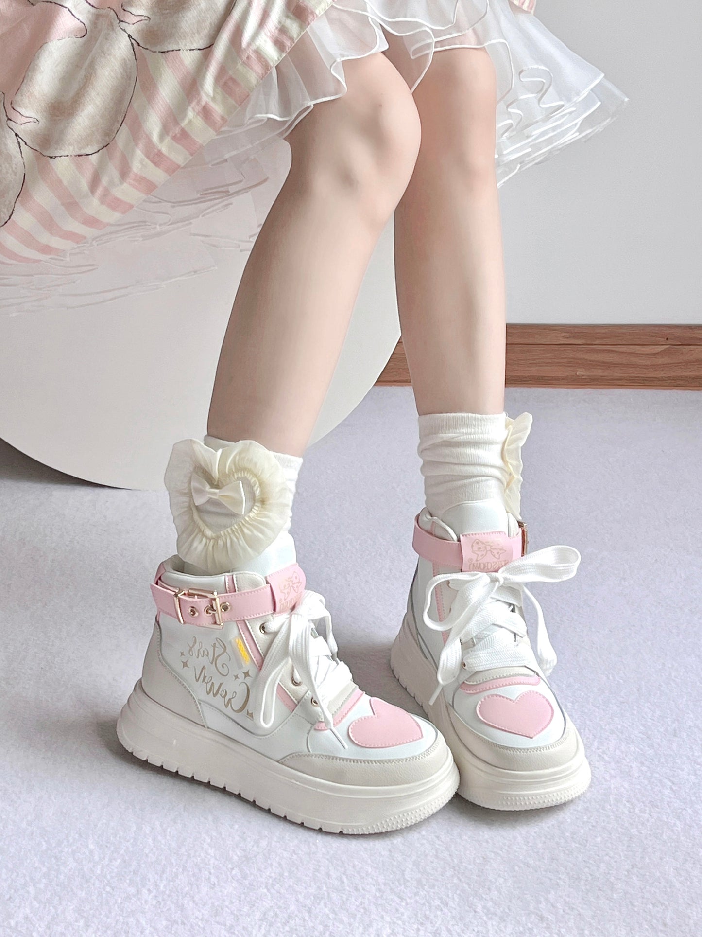 pastel kawaii platform sneakers