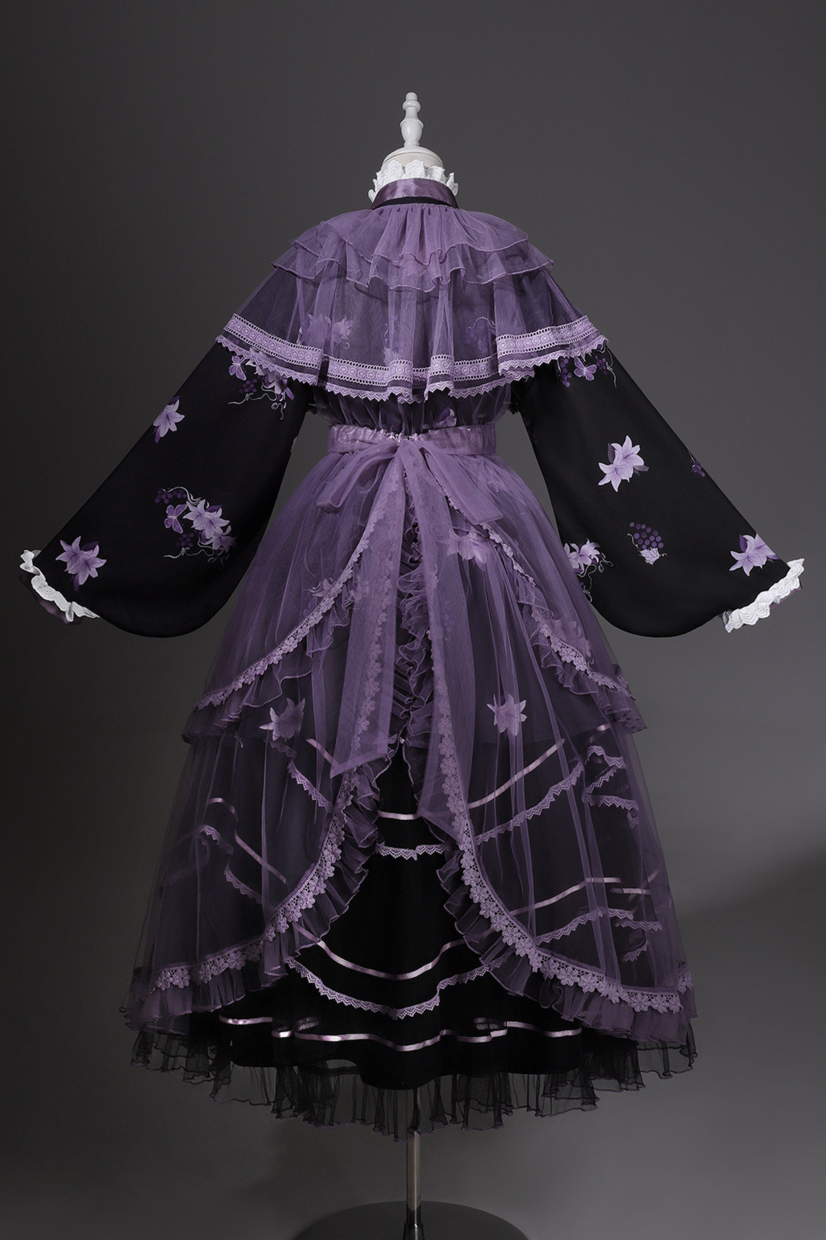 Purple Silk Cross Collar Dress