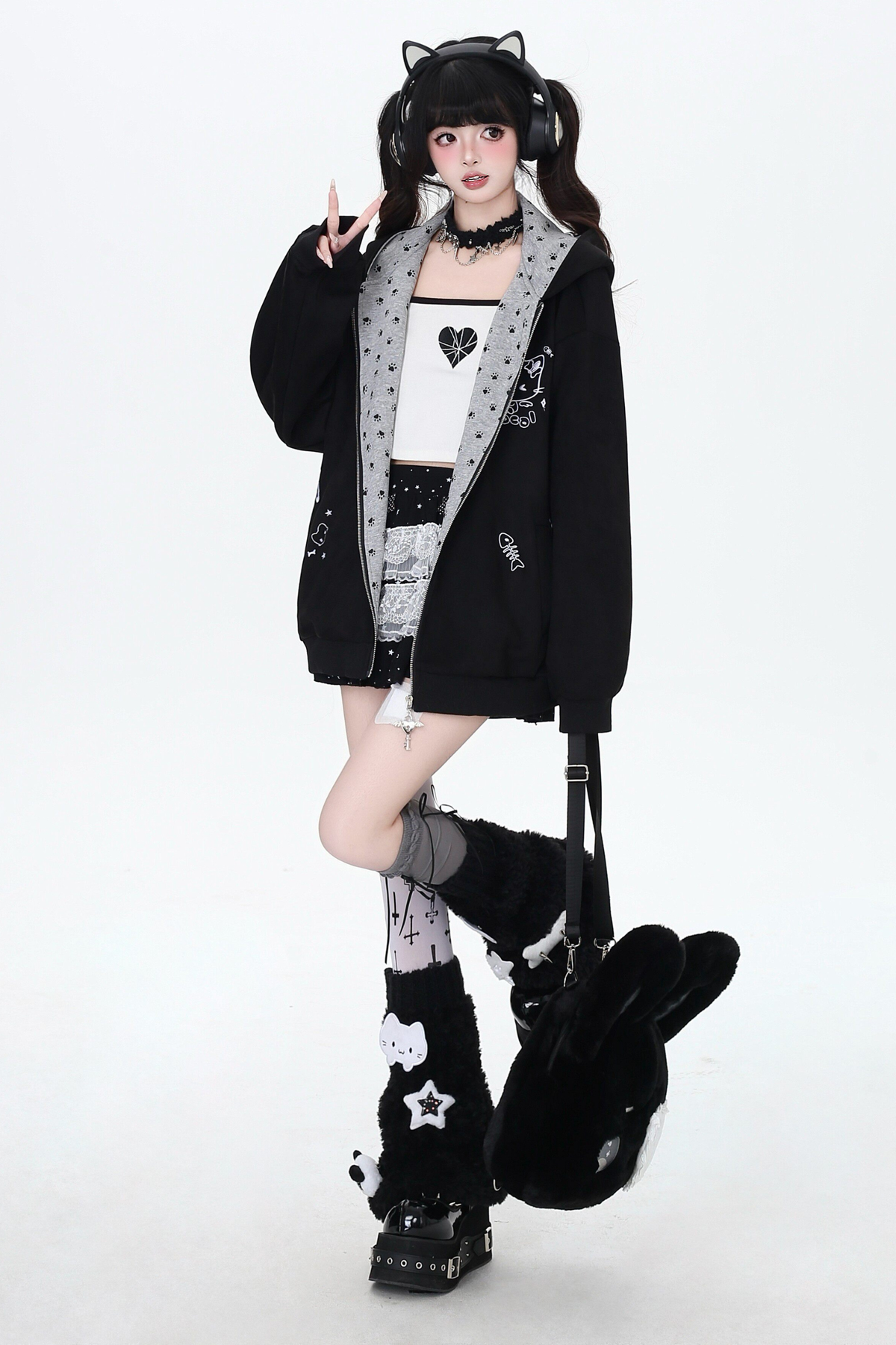 Subculture Cat Ear Hooded Jacket