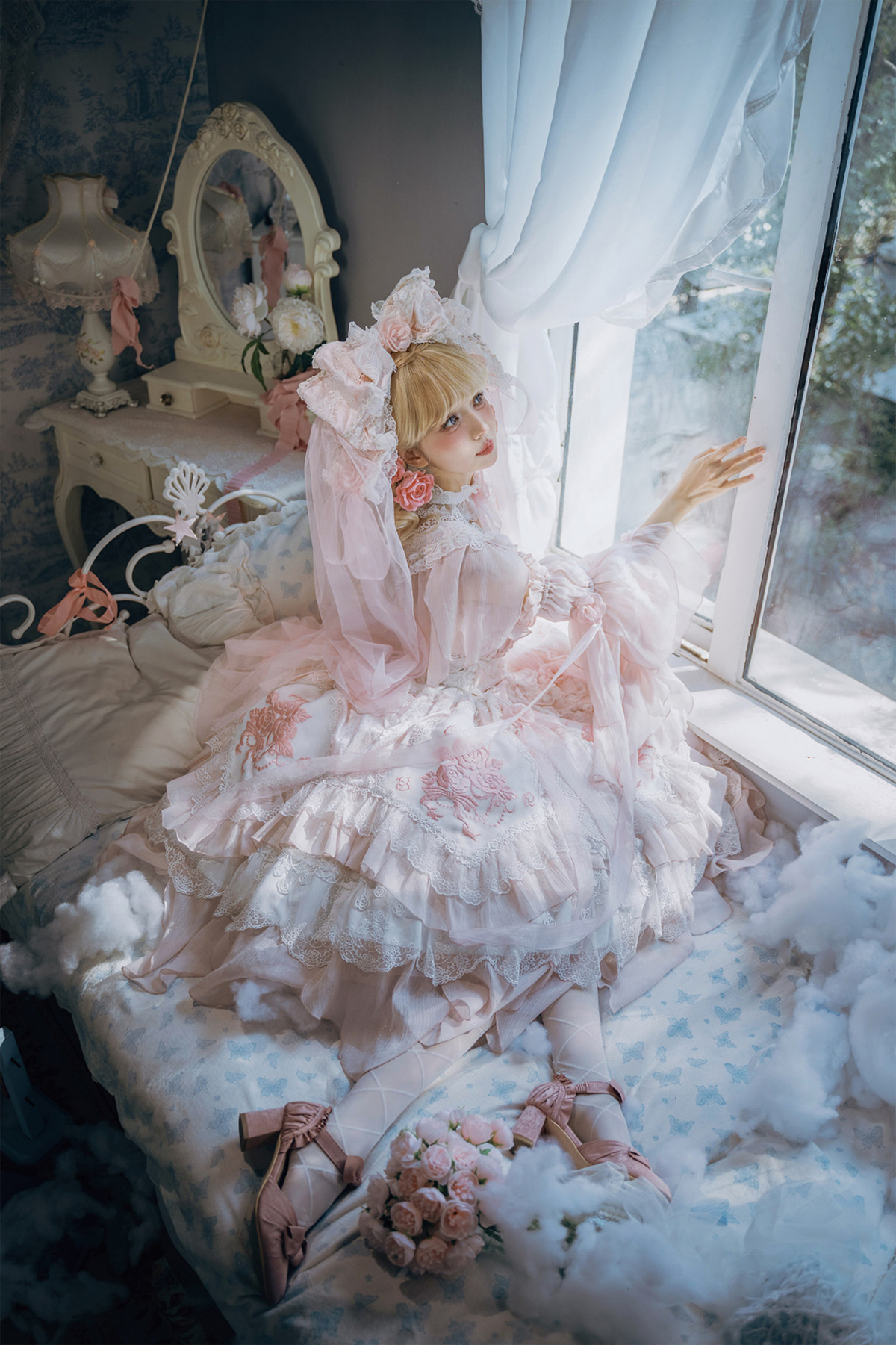 Fairy Princess Lolita Jumper Skirt + Hair Accessories + Sleeves
