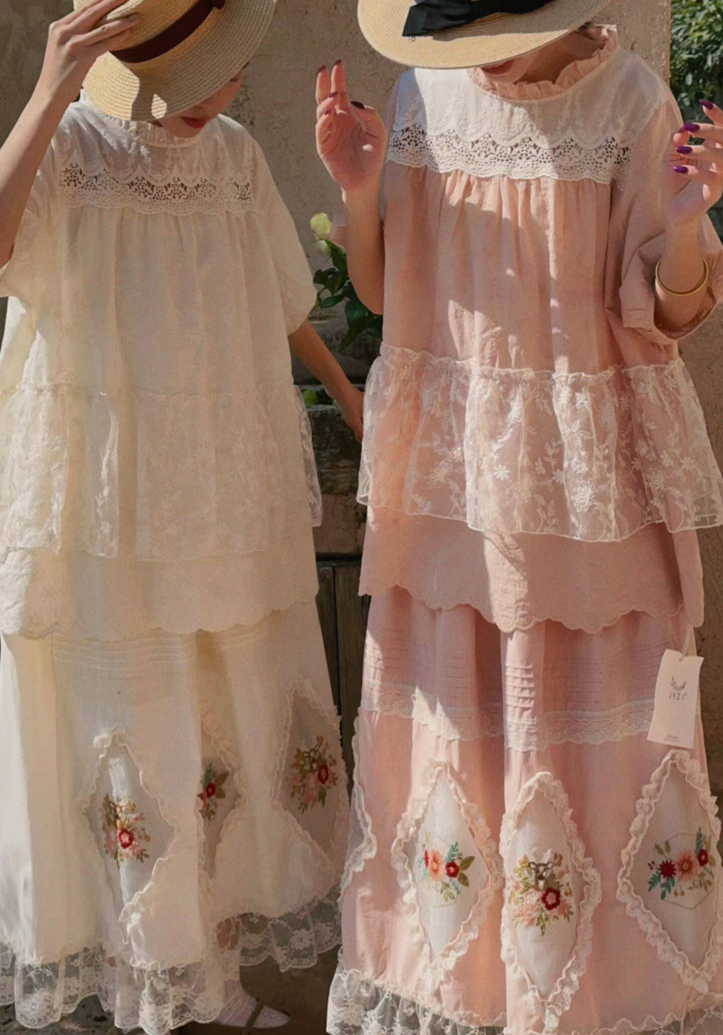 Sweet Style Lace Patchwork Embroidery Skirt