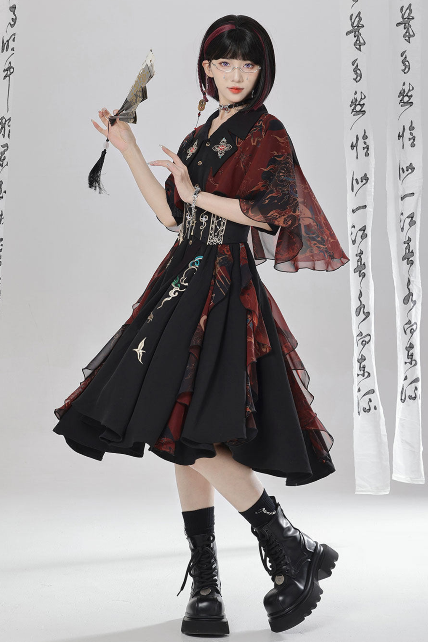 Chinese Embroidery Dress + Belt + Girdle