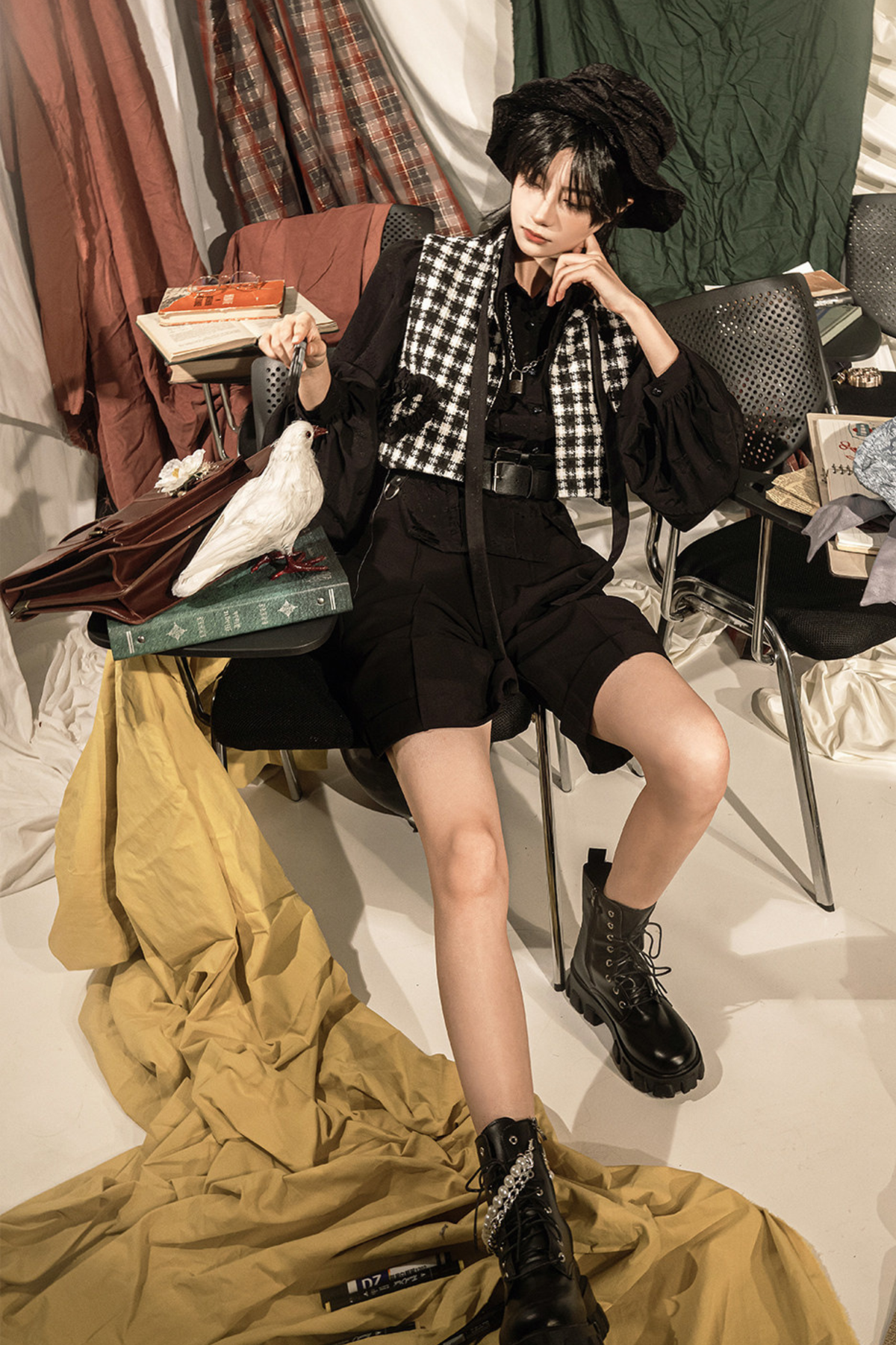 Golden Years Oil Painting Vest + Jacket + Skirt