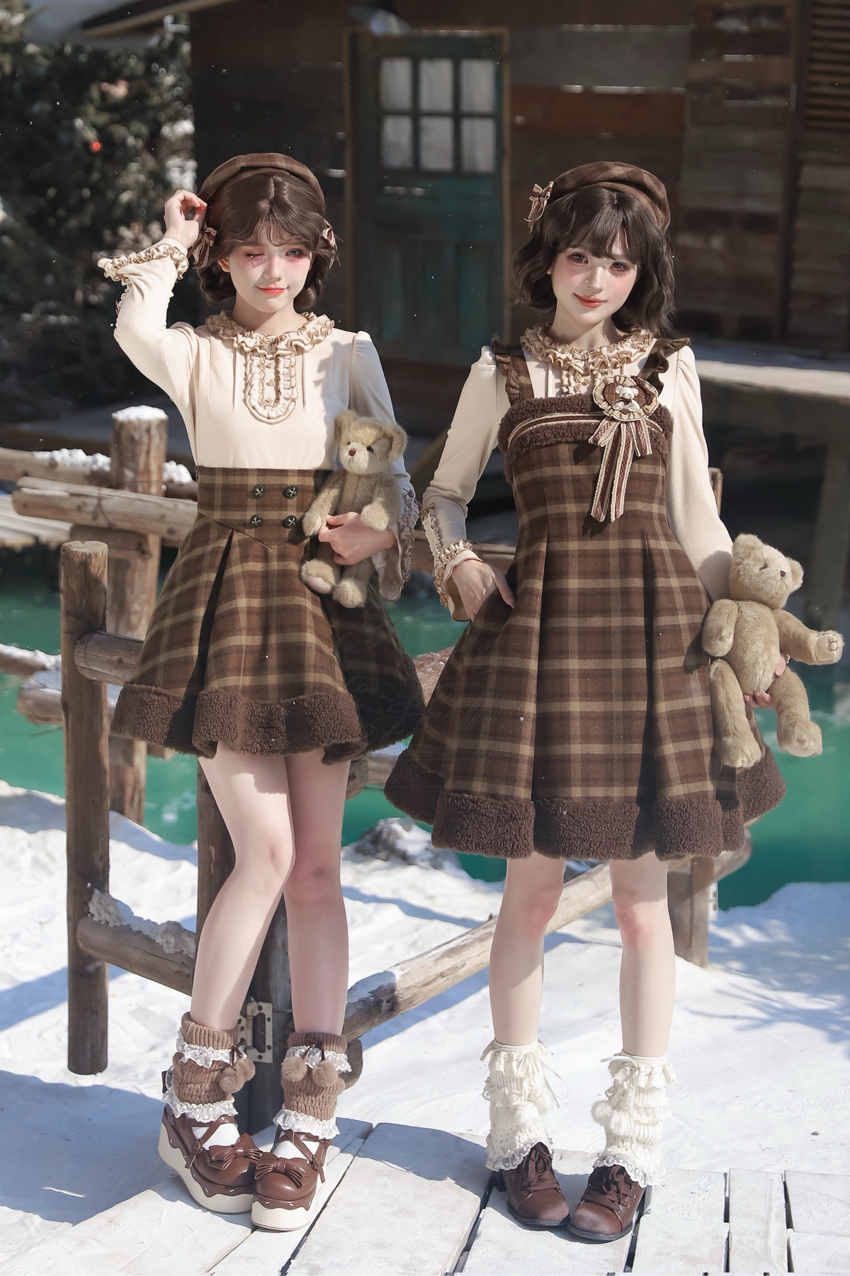 【February 28 Reservation Deadline】Doll Check Lolita Cape + Dress + Skirt + Tops