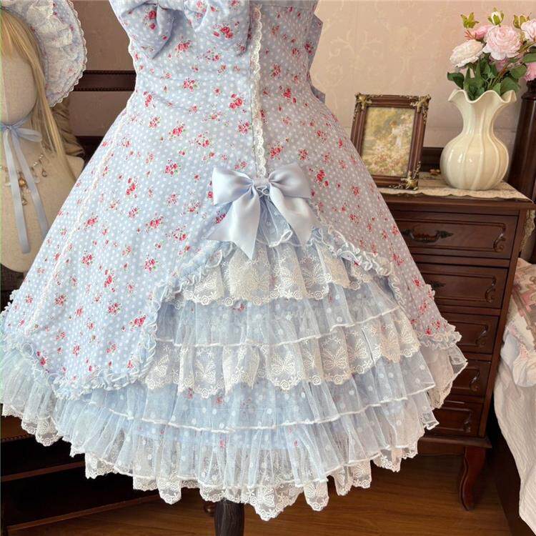 coquette floral lace princess dress