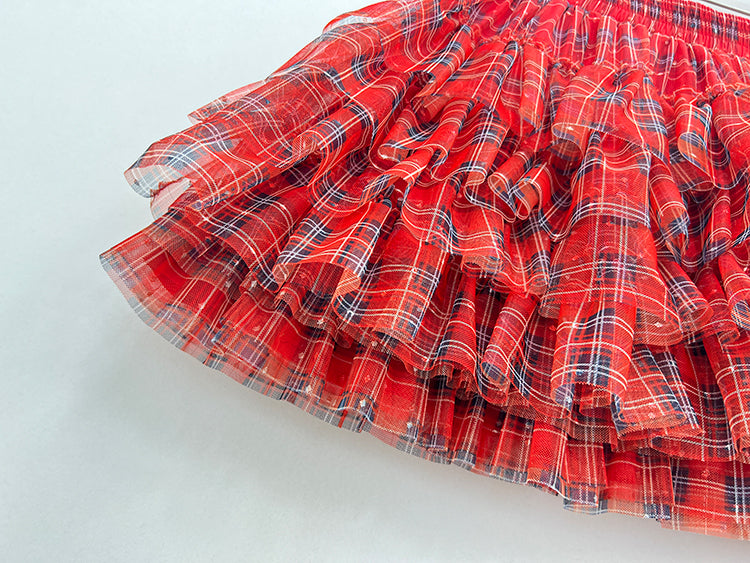 Fairy Princess Plaid Cake Skirt
