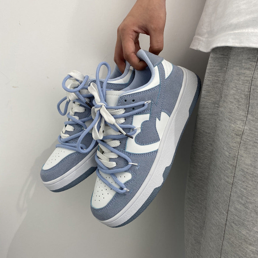 Acubi Gray Blue Heart Sporty Sneakers